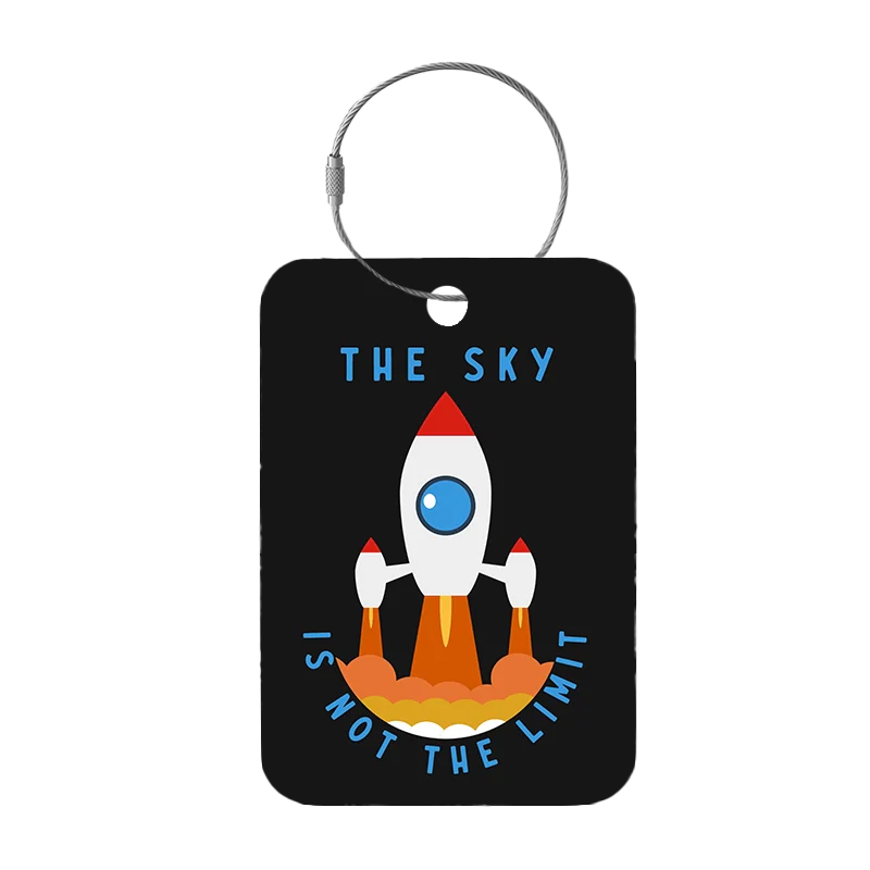 Frontansicht Tag-It Gepäckanhänger 9 cm - The Sky Rocket - Schwarz