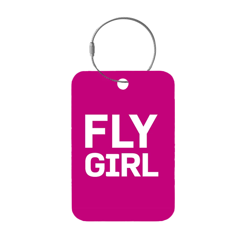 Frontansicht Tag-It Gepäckanhänger 9 cm - Fly Girl - Pink