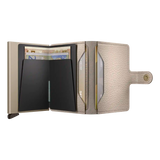 Secrid Miniwallet Pebble Latte geöffnet - Kompakte Geldbörse mit Scheinfach