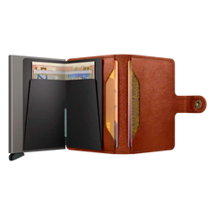 Secrid Miniwallet Texano Saddle geöffnet - Kompakte Geldbörse mit Scheinfach
