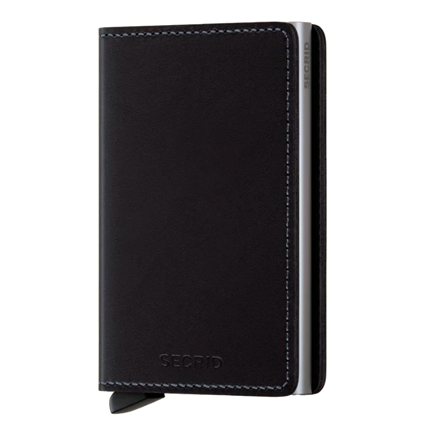 Secrid Slimwallet Original 10 cm in schwarz - kompakte Geldbörse mit Kartenschutz