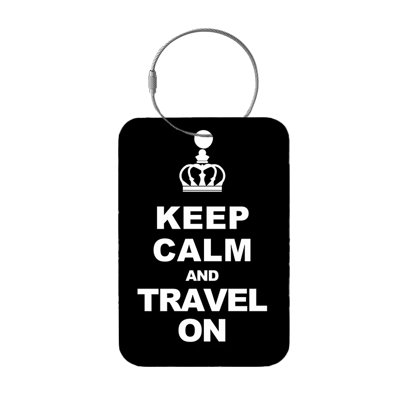 Frontansicht Tag-It Gepäckanhänger 9 cm - Keep Calm And - Schwarz