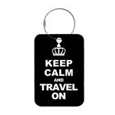Frontansicht Tag-It Gepäckanhänger 9 cm - Keep Calm And - Schwarz