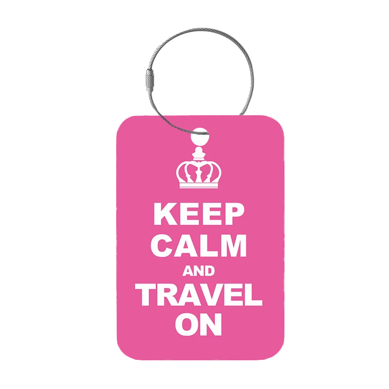 Frontansicht Tag-It Gepäckanhänger 9 cm - Keep Calm And - Pink