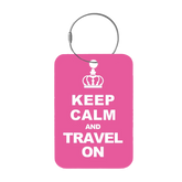 Frontansicht Tag-It Gepäckanhänger 9 cm - Keep Calm And - Pink