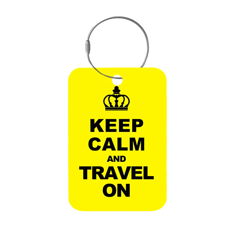 Frontansicht Tag-It Gepäckanhänger 9 cm - Keep Calm And - Gelb