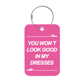 Frontansicht Tag-It Gepäckanhänger 9 cm - You Won't look Dresses - Pink