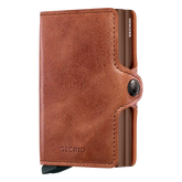 Secrid Twinwallet Vintage Wallet 10 cm in Cognac-Brown – kompaktes Leder-Portemonnaie