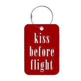 Frontansicht Tag-It Gepäckanhänger 9 cm - Kiss Before Flight - Rot