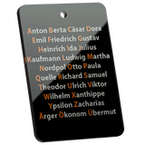 Tag-It Gepäckanhänger 9 cm - Alphabet - Schwarz