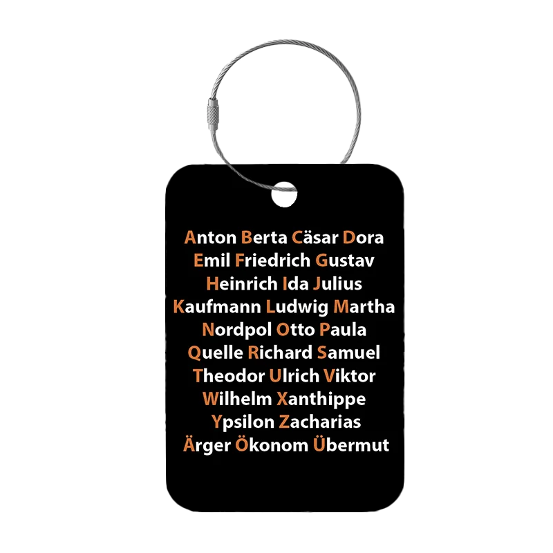 Tag-It Gepäckanhänger 9 cm - Alphabet - Schwarz