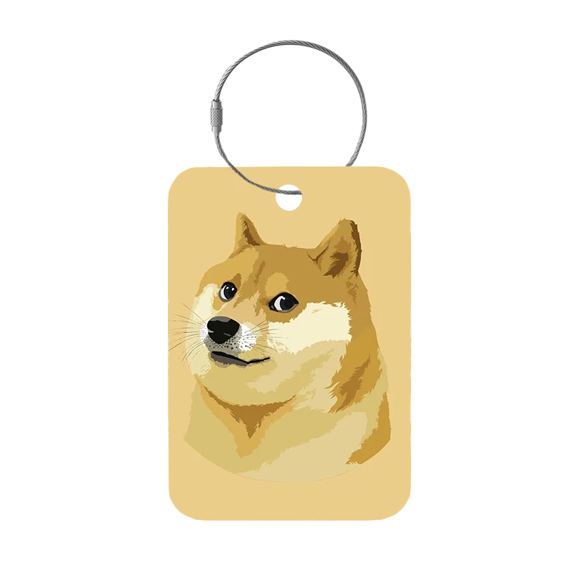 Frontansicht Tag-It Gepäckanhänger 9 cm - Doge - Gelb