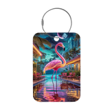 Frontansicht Tag-It Gepäckanhänger 9 cm - Flamingo - Bunt