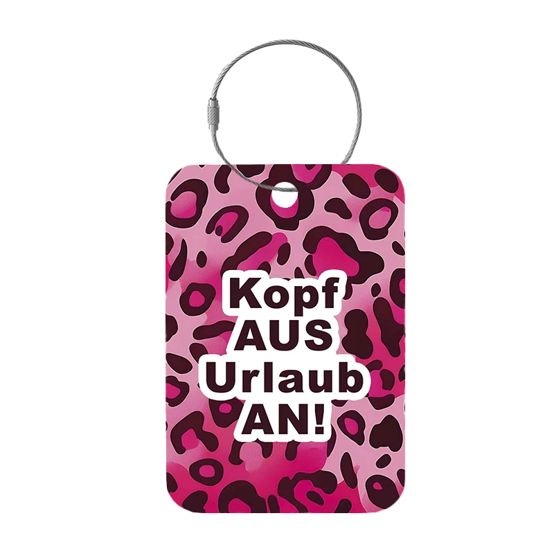 Frontansicht Tag-It Gepäckanhänger 9 cm - Kopf aus - Bunt