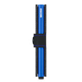 Ultra schmales Design beim Secrid Miniwallet Matte 10 cm in black-blue