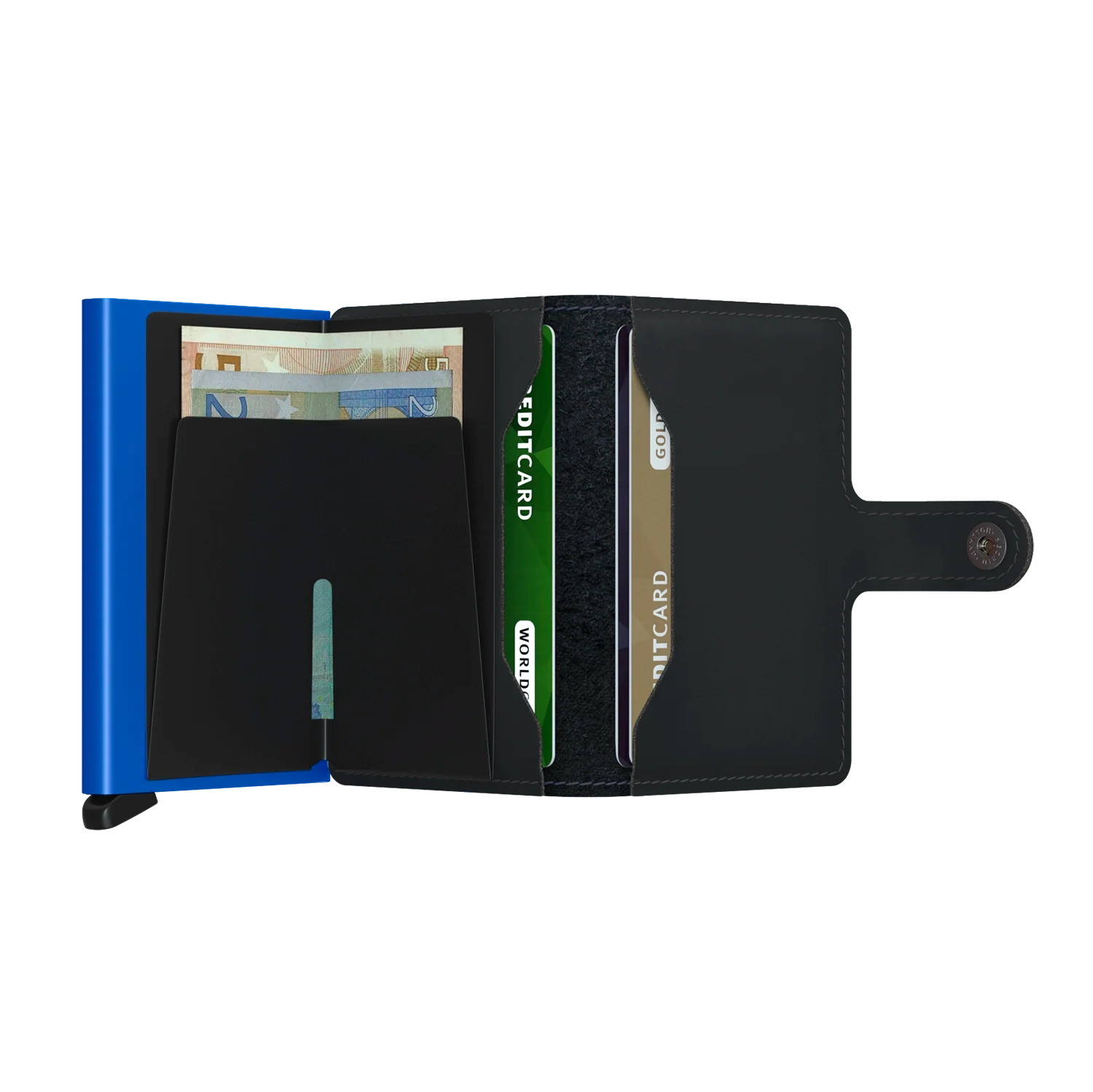 Innenansicht Secrid Miniwallet Matte mit Platz für Kreditkarten und Geldscheine