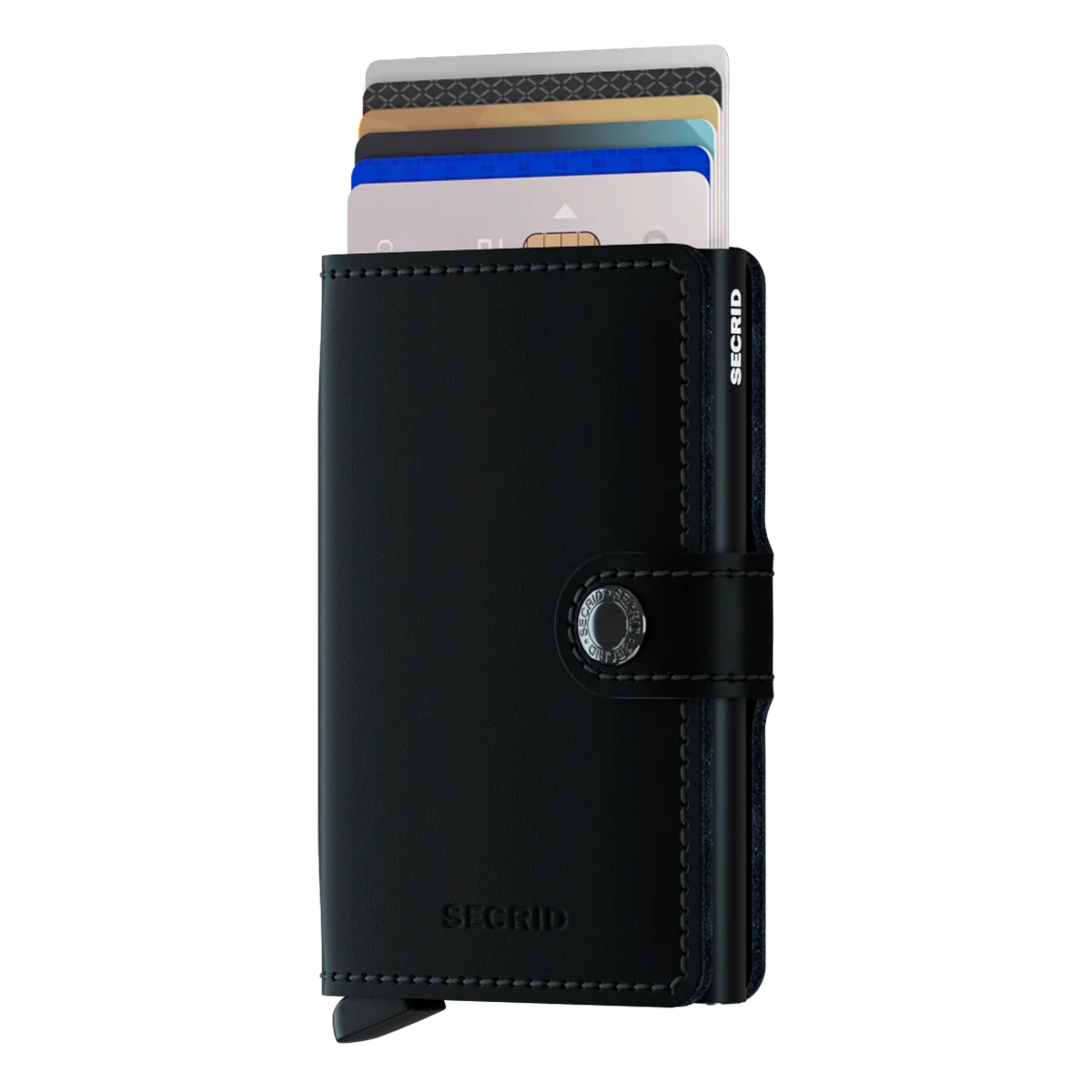 Secrid Miniwallet Matte 10 cm in black mit Schiebemechanismus für Kreditkarten