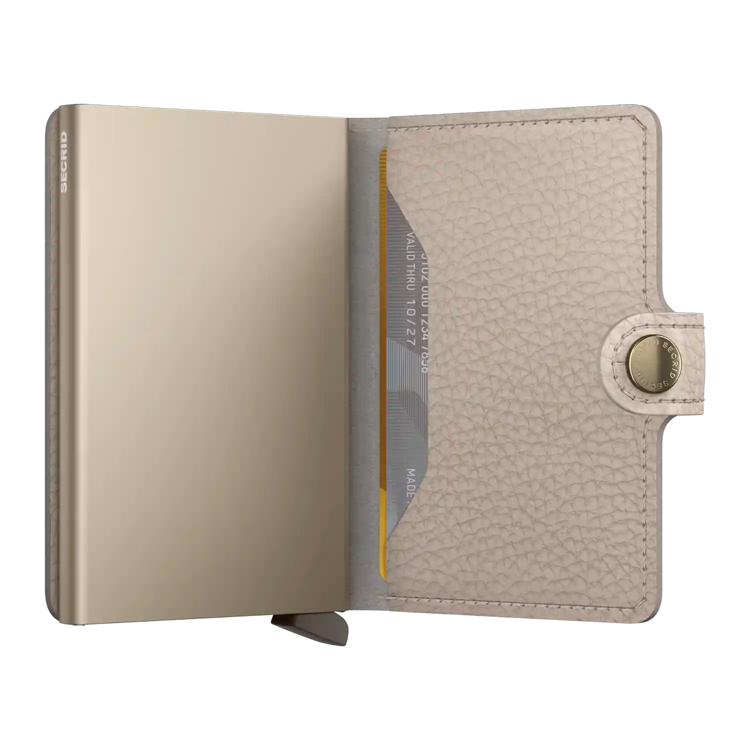 Secrid Miniwallet Pebble Latte geöffnet - Kompakte Geldbörse