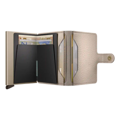 Secrid Miniwallet Pebble Latte geöffnet - Kompakte Geldbörse mit Scheinfach