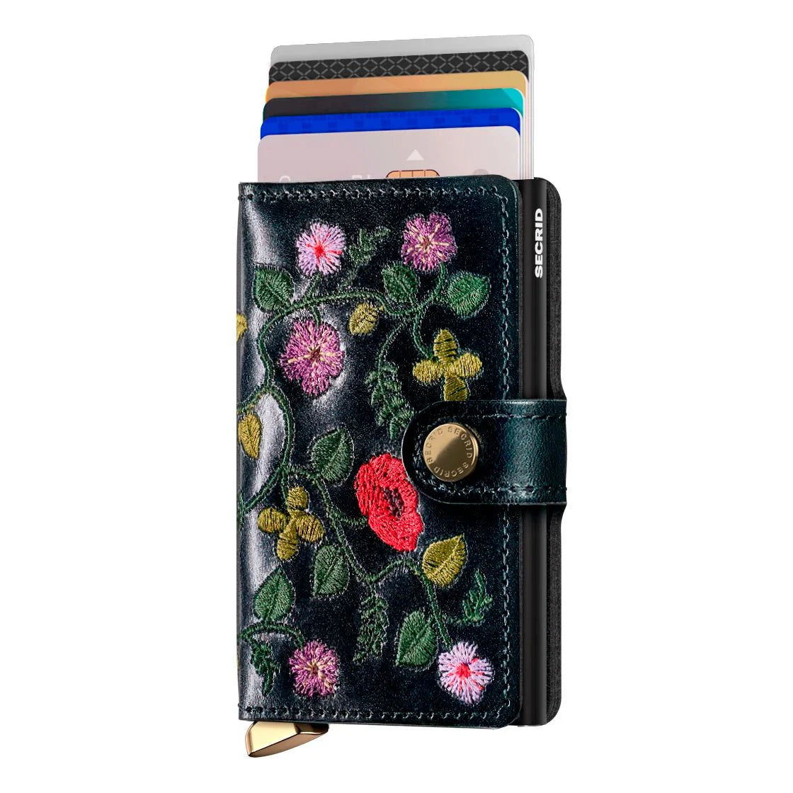 Secrid Premium Kollektion Miniwallet Stitch Floral 10 cm - Olive Secrid - koffer - direkt.de