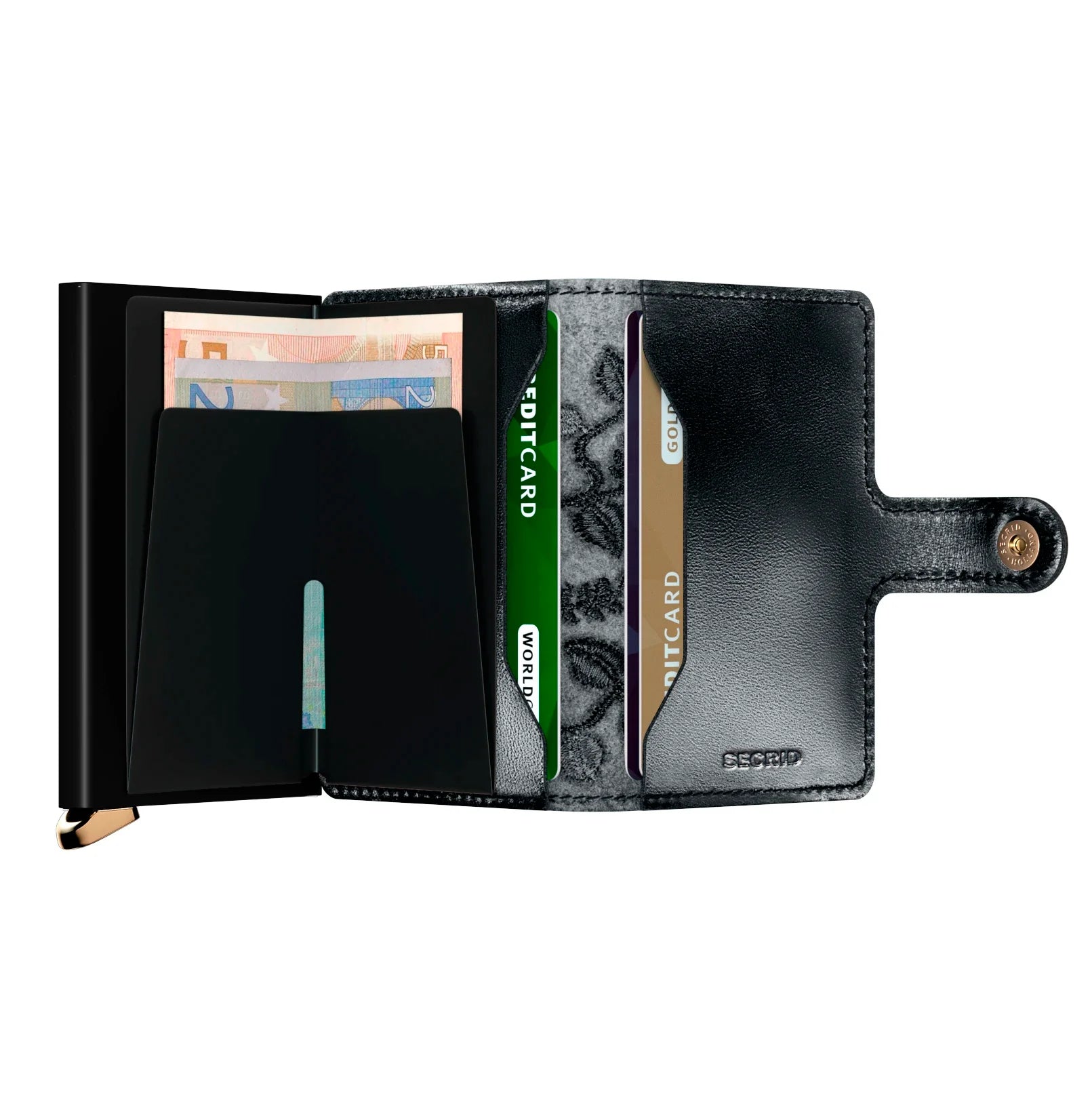 Secrid Premium Kollektion Miniwallet Stitch Floral 10 cm - Black Secrid - koffer - direkt.de