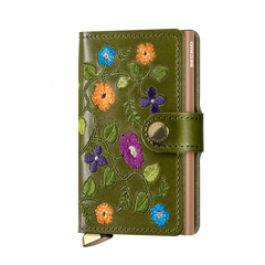Secrid Premium Kollektion Miniwallet Stitch Floral 10 cm - Olive Secrid - koffer - direkt.de