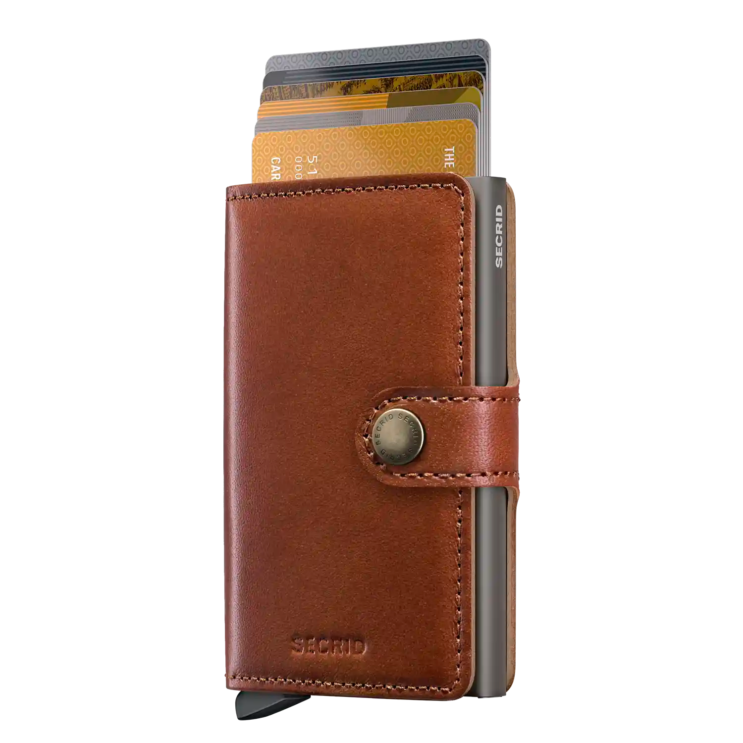Secrid Miniwallet Texano Saddle - RFID-Schutz mit ausgeschobenen Karten