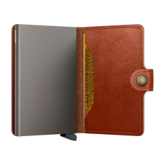 Secrid Miniwallet Texano Saddle geöffnet - Kompakte Geldbörse mit Kartenfach