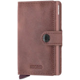 Frontansicht Secrid Miniwallet Vintage 10 cm in Mauve mit Druckknopf