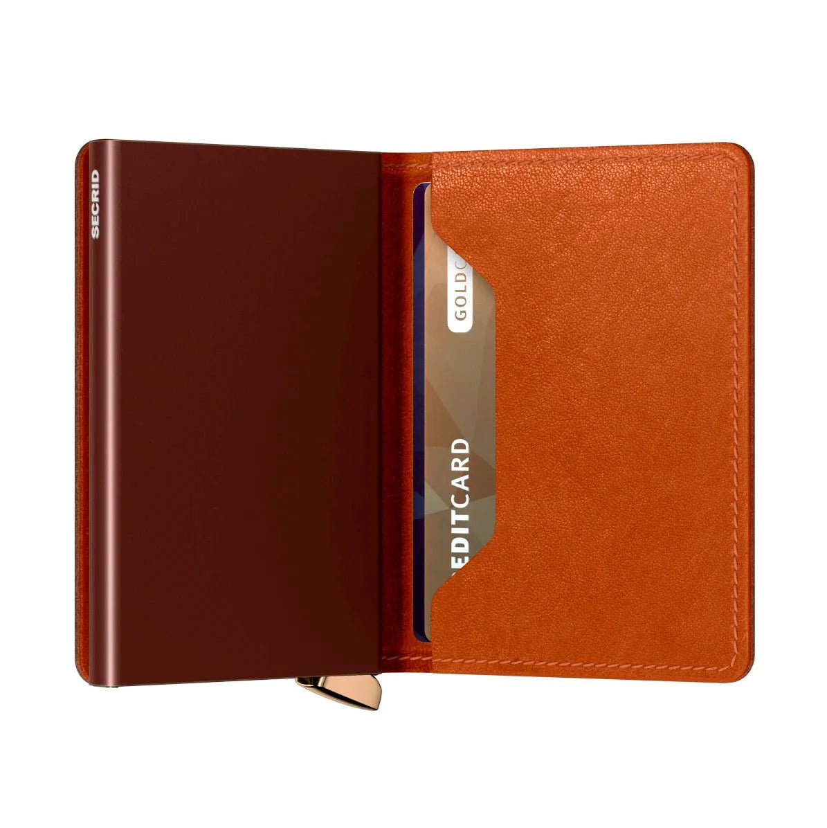 Secrid Premium Kollektion Slimwallet Emboss Lines 10 cm - Cognac Secrid - koffer - direkt.de