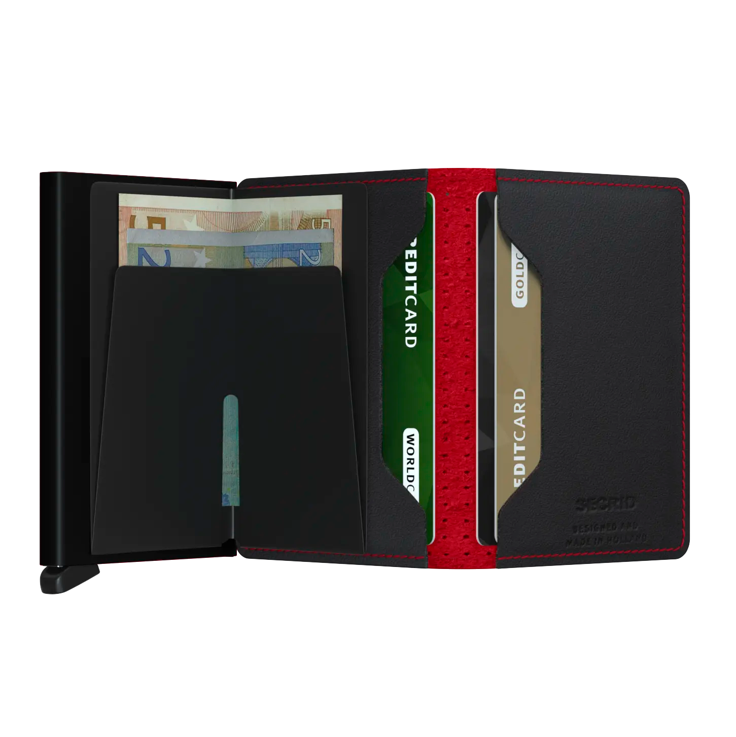 Innenansicht Secrid Slimwallet Perforated in Black-Red