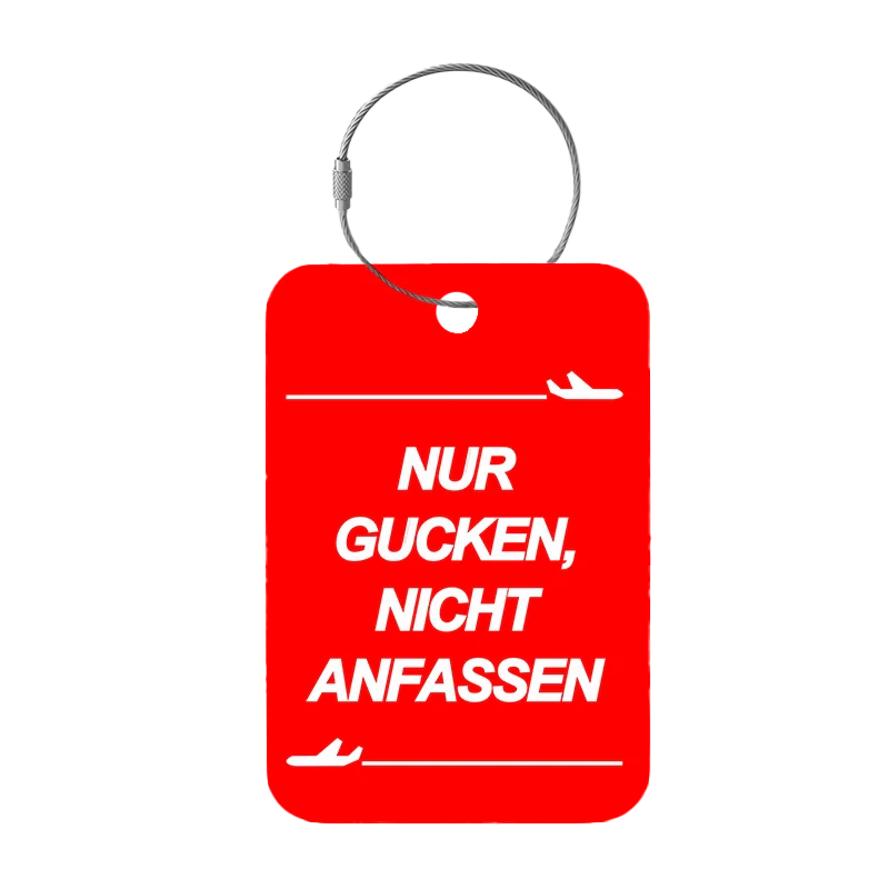Frontansicht Tag-It Gepäckanhänger 9 cm - Nur Gucken Nicht - Rot