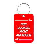 Frontansicht Tag-It Gepäckanhänger 9 cm - Nur Gucken Nicht - Rot