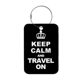 Frontansicht Tag-It Gepäckanhänger 9 cm - Keep Calm And - Schwarz