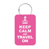 Frontansicht Tag-It Gepäckanhänger 9 cm - Keep Calm And - Pink