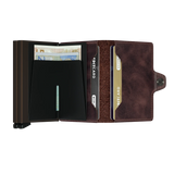 Innenansicht Secrid Twinwallet Vintage in chocolate mit Geldklammer und Krditkartenfächern