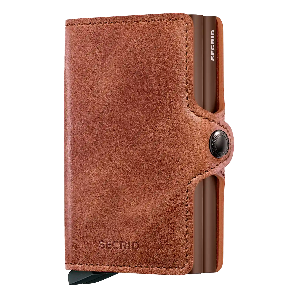 Secrid Twinwallet Vintage Wallet 10 cm in Cognac-Brown – kompaktes Leder-Portemonnaie