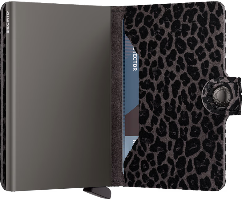 Aufgeklappte Secrid Wallets Miniwallet Leo in Grey