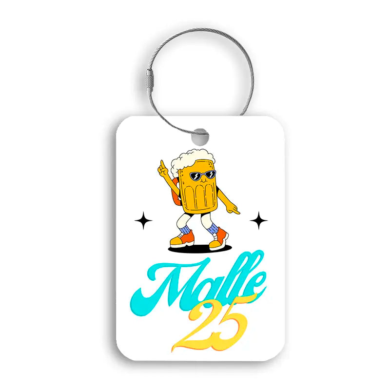 Frontansicht Tag-It Gepäckanhänger 9 cm - Malle 25 - Bunt